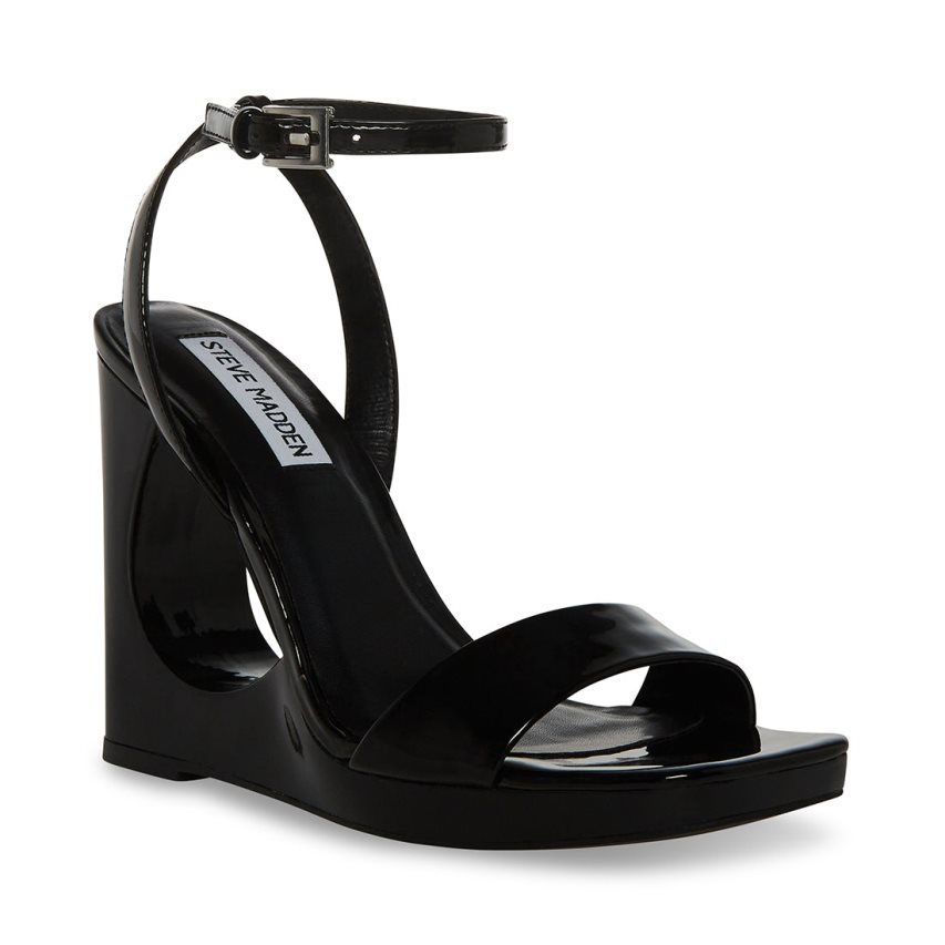 Black Steve Madden Micah Women's Wedges | PH 4762AXM